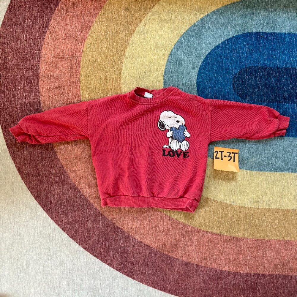 Zara 2T-3T SNOOPY PEANUTS SWEATSHIRT, Light red